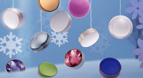 Caps for cosmetic packaging